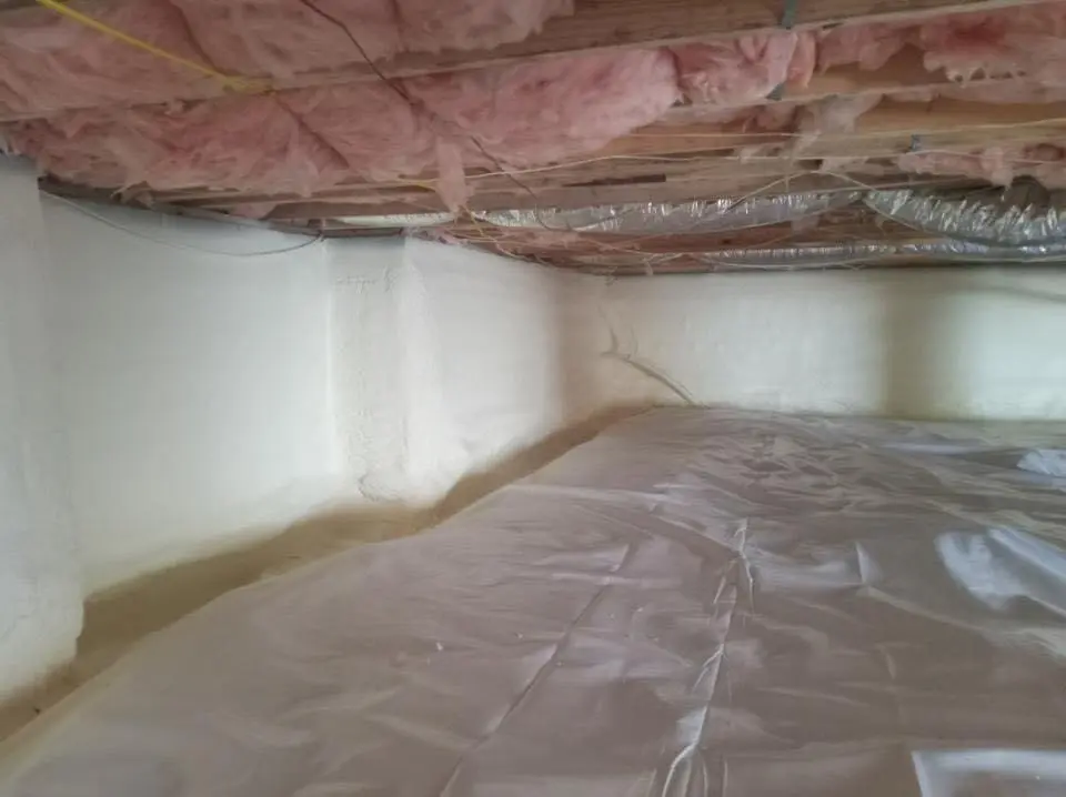 Crawl space encapsulation with closed-cell spray foam for Roof Waterproofing in DeForest